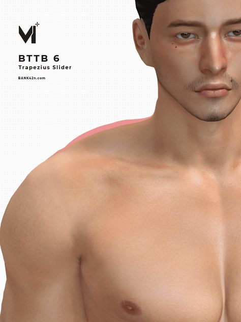 BTTB 6 Trapezius Slider ADD-ON | BANK42n Sims 4 Male Chest Slider, The Sims 4 Body Sliders, Sims 4 Muscle Overlay, Sims 4 Muscle, The Sims 4 Sliders, Wickedwhims Sims 4, Sliders Sims 4, Sims 4 Body Hair, Sims 4 Sliders