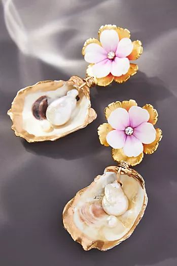 Women's Jewelry | Fashion Jewelry for Women | Anthropologie Shell Collection, Spring Celebration, Anthropologie Jewelry, Beaded Drop Earrings, Hoop Earring Sets, Shell Crafts, Oyster Shell, Earrings Color, Diy Accessories