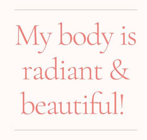 My body is radiant & beautiful!💫 #positivemindset #bodypositivity #mindset #manifest #manifesting #affirmations #bodyaffirmations #beautyaffirmations #weightloss Manifesting Affirmations, Affirmation Board, Free Spirit Quotes, Health Affirmations, Vision Board Affirmations, World Quotes, Spiritual Manifestation, Good Luck Quotes, Manifestation Board