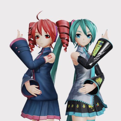 Miku And Teto Match Pfp, Teto And Miku Matching Pfp, Teto Vocaloid Pfp, Teto And Miku, Miku Collection, Miku And Teto, Triple Baka, Project Diva Modules, Teto Kasane