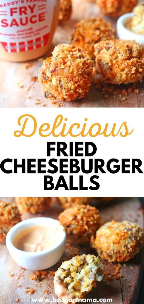 Deep Fried Ground Beef, Bacon Cheeseburger Balls, Deep Fried Hamburgers, Hamburger Balls, Cheeseburger Balls, Fried Cheeseburger, Deep Fried Burger, Pickles And Cheese, Hamburger Mac And Cheese