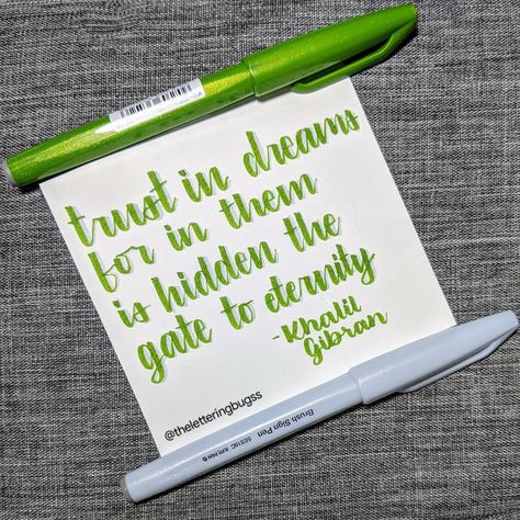 Green Calligraphy, Pen Lettering, Brush Pen Lettering, Quotes Positivity, Calligraphy Words, Lettering Style, Brush Calligraphy, Brush Lettering, Modern Calligraphy