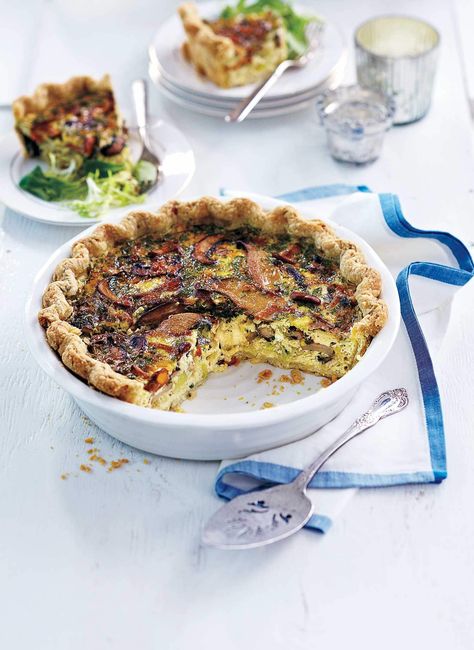 Mushroom Leek Quiche, Gruyere Quiche, Leek Mushroom, Savoury Tart, Mushroom Leek, Sweet Potato Frittata, Leek Quiche, Using Puff Pastry, Wild Mushroom Recipes