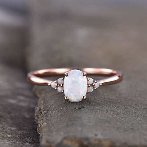 Opal Ring Wedding, White Opal Engagement Ring, Opal Engagement Ring Rose Gold, Fire Opal Engagement Ring, Vintage Opal Engagement Ring, Opal Silver Ring, Opal Stacking Ring, Opal Engagement Ring Set, Gold Opal Ring