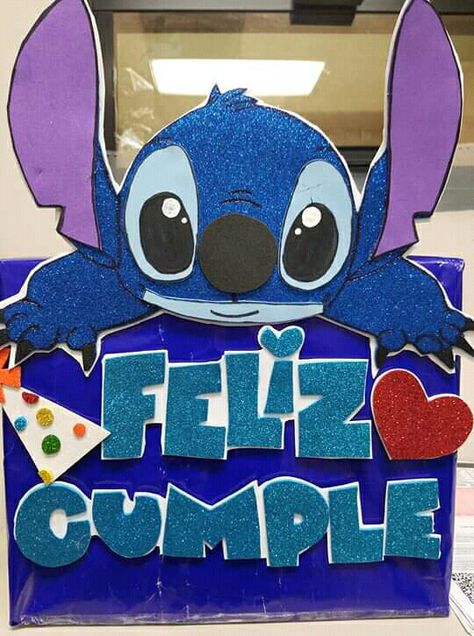 Computer Classroom Decor, Stitch Happy Birthday, Picture Frames For Parties, Happy Birthday Disney, Christmas Tree Ornament Crafts, Stitch Box, Stitch Cake, Horse Birthday Parties, Birthday Wishes Messages