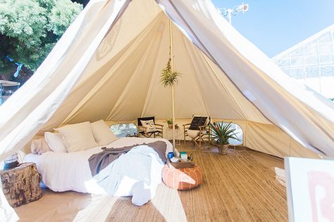 The Glamping Tent of Your Dreams - Mountain Living Bell Tent Interior, Zion Camping, Camping Picnic Table, Canvas Bell Tent, Solar Powered Lanterns, Go Glamping, Luxury Glamping, Glamping Site, Luxury Tents