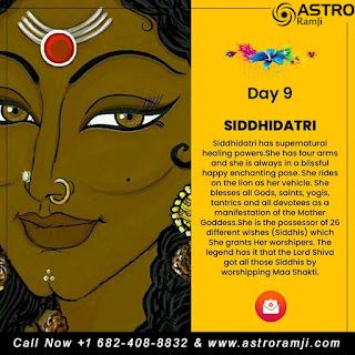 Ninth Navratri Mata: Day 9 of Navratri is of Maa Siddhidatri ~ Astro Ram Ji Navratri Mata, Maa Siddhidatri, Ram Ji, Maa Durga, Durga Maa, Lord Shiva, Shiva, Ram, Healing