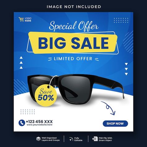 PSD big sale social media post template | Premium Psd #Freepik #psd #offer-post #sale-template #promo-template #promotion-template Product Social Media Post, Brochure Design Creative, Ad Layout, Brochure Design Layout, Social Media Post Template, Promotional Design, Psd Template Free, Sale Flyer, Post Design