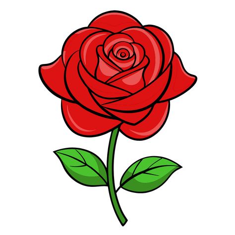 Red Rose with Transparent Background Rose Illustration Design, Valentines Day Art Illustration, Red Rose Drawing, Rose Clip Art, Rose Cartoon, Valentines Day Images Free, Rosé Cartoon, Vector Rose, Heart With Eyes