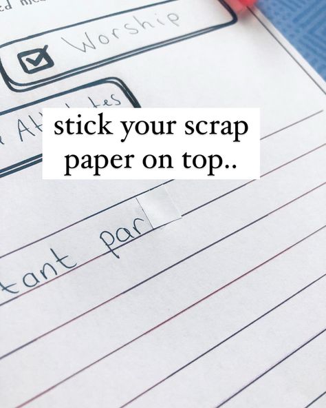 A handy tip for tackling spelling mistakes in handwritten work: We all want our writing to look neat and tidy, right? Crossing out or scribbling over mistakes can make our masterpiece look messy. Instead, let me share a simple hack I use to keep my handwriting looking sharp while correcting errors. #handwriting #spelling #teachertips #spellingmistake #tidyhandwriting Spelling Mistakes, Scrap Paper, Neat And Tidy, Teacher Hacks, Simple Tricks, Handwriting, Helpful Hints, To Look, Let Me