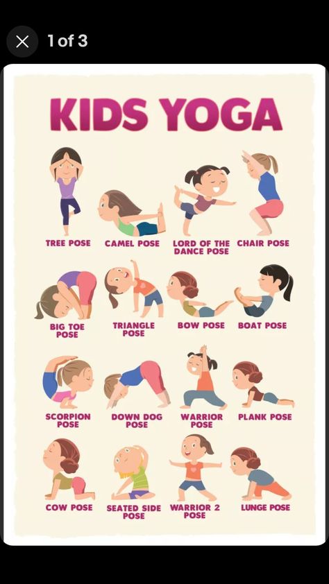 Yoga Poses Chart, Yoga Tree Pose, Latihan Dada, Kids Yoga Poses, Bow Pose, Cow Pose, Exercise Activities, Yoga Poster, Workout Posters