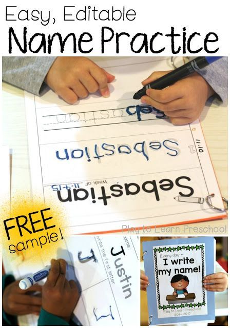 Easy Name Practice - FREE editable worksheets for the entire class in just 1 click! Write My Name, Name Writing Practice, Preschool Names, Name Practice, Name Activities, Preschool Writing, Preschool Literacy, Handwriting Worksheets, Name Writing