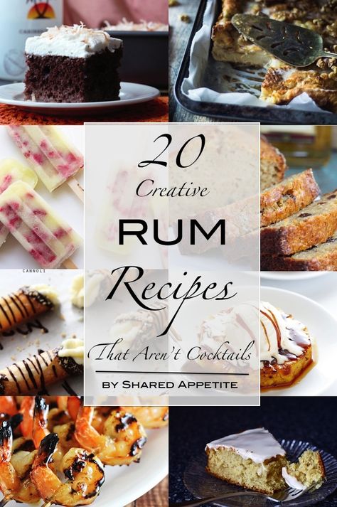 20 Creative Rum Based Recipes That Aren't Cocktails Rum Food Recipes, Rum Food Pairing, Sweet Rum Cocktails, Spiced Rum Desserts, Rum Desserts Recipes, Savory Rum Cocktails, Rum Based Cocktails, Rum Brunch Cocktail, Spiced Rum Recipes