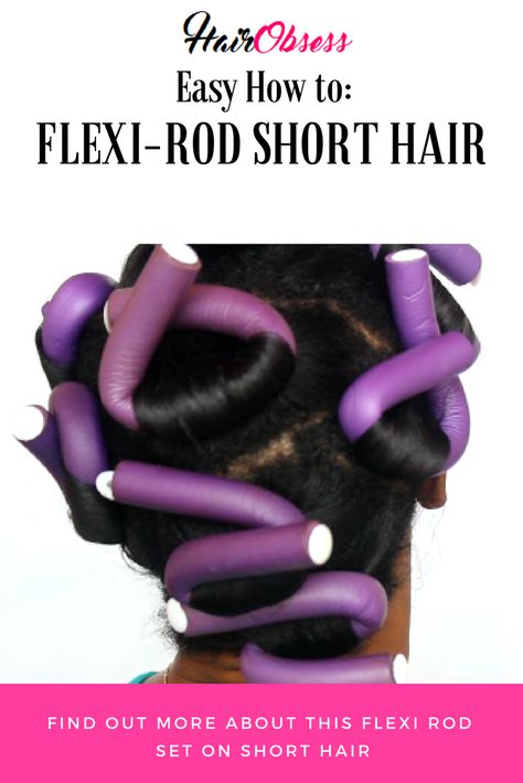 Flexi rod on Short Hair. Get ready for a simple hair tutorial on relaxed hair. No heat hairstyle. Simple Hair Tutorial, Relaxed Hair Care, Short Relaxed Hairstyles, Curls No Heat, Flexi Rods, No Heat Hairstyles, Healthy Hair Care, Simple Hair, Messy Short Hair