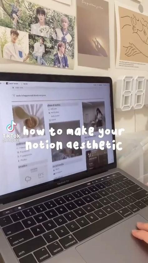 Tiktok Aesthetic Notion Hacks, Notions Aesthetic, Daily Habits Tracker, Notion Tips, Aesthetic Websites, Notion Inspiration, Learning Template, Module Design, Life Planner Organization