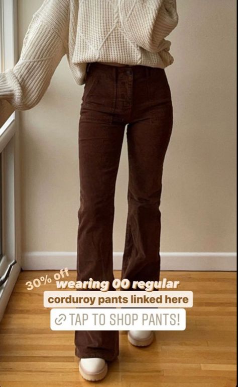 Courdoury Pants Outfits, Outfits With Brown Courdoroy Pants, Dark Brown Courdory Pants Outfit, Courdory Pants Outfits Women, Cordory Pants Outfits Brown, Gray Courderoy Pants Outfit, Brown Corteroid Pants Outfit, Brown Corduroy Pants Outfit Fall, Styling Brown Corduroy Pants