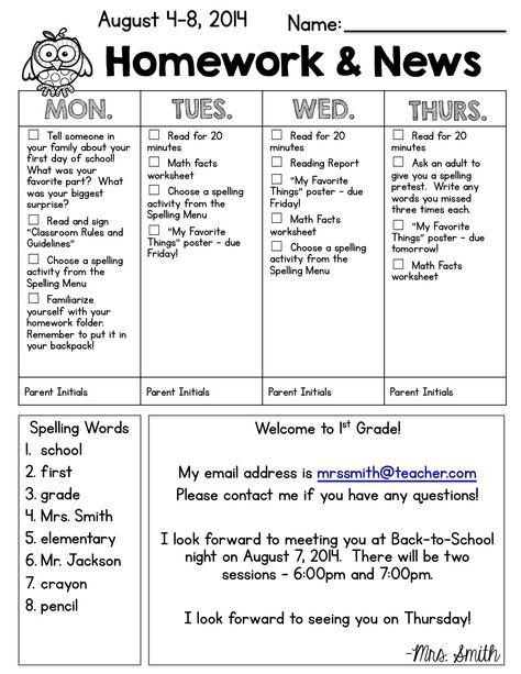 1St Grade Homework Chart Templates For several circumstances, you can need a calendar that will be more than simply the monthly or yearly option. Calendars are a good daily prompt for c... Homework Ideas For Second Grade, Weekly Updates For Parents, 2nd Grade Homework Ideas, Teacher Weekly Newsletter, Homework Ideas For Kindergarten, Weekly Homework Template, Weekly Newsletter To Parents, Kindergarten Homework Ideas, Third Grade Homework