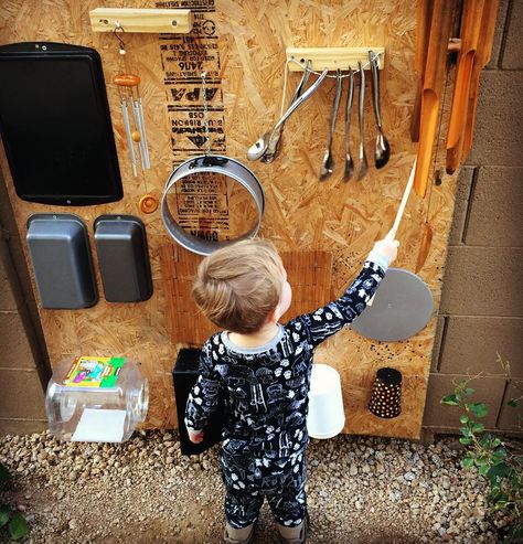 10 Likes, 9 Comments - Laura Hintze (@laura.hintze) on Instagram: “Declan is rather obsessed with making music and rather than hush him (while baby sleeps), I decided…” Storch Baby, Outdoor Play Areas, Baby Sleep Schedule, Sensory Garden, Outdoor Music, Help Baby Sleep, Natural Playground, Outdoor Classroom, Play Spaces