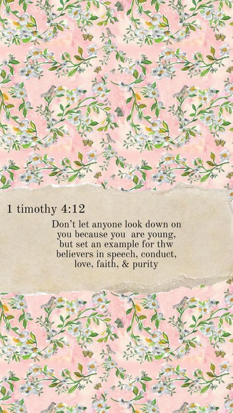 #bibleverse #wallpaper 1 Timothy 4 12, 12 Wallpaper, Scripture Wallpaper, 1 Timothy, Prayer Room, God Jesus, Self Improvement, Wall Prints, Verses