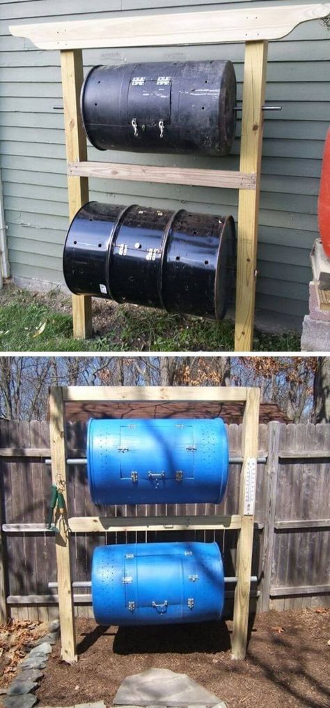 31+ Easy Affordable DIY Compost Bin Ideas 40 Triple Compost Bin, Compost Barrel Diy, Compost Bin Ideas, Diy Compost Bin, Best Compost Bin, Composting Ideas, Compost Bin Pallet, Colorado Gardening, Making A Compost Bin