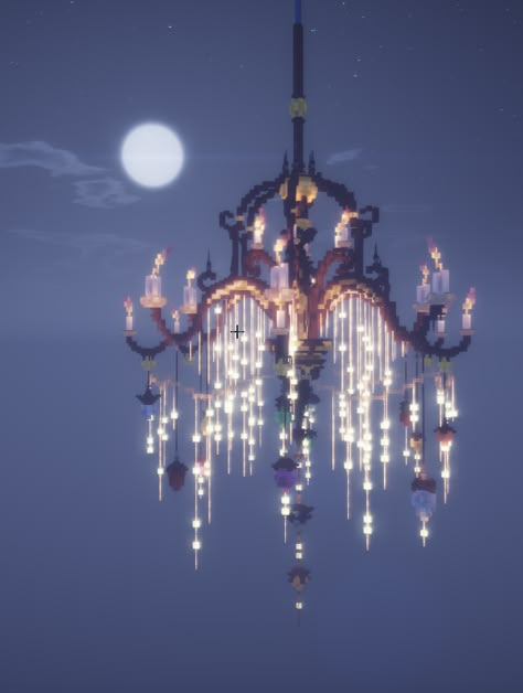 Minecraft Chandelier Design, Minecraft Chandelier, Minecraft Light, Chandelier Designs, Minecraft Steampunk, Minecraft Decoration, Rumah Minecraft Sederhana, Minecraft Mansion, Minecraft Structures