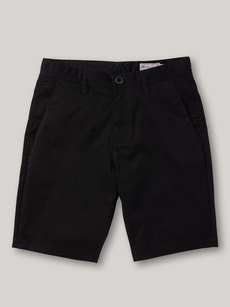 FRCKN Modern Stretch Short - Black - ManGo Surfing Stone Embroidery, Chinos Style, Stretch Chinos, Snow Jacket, Stretch Shorts, Sustainable Clothing, Chino Shorts, Black Shorts, Swimwear Tops