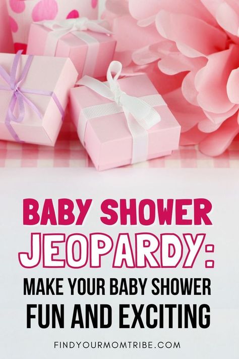 Small Baby Shower Ideas, Baby Shower Jeopardy, Baby Jeopardy, Baby Shower Planning Guide, Baby Shower Games For Large Groups, Easy Baby Shower Games, Baby Shower Games Coed, Modern Baby Shower Games