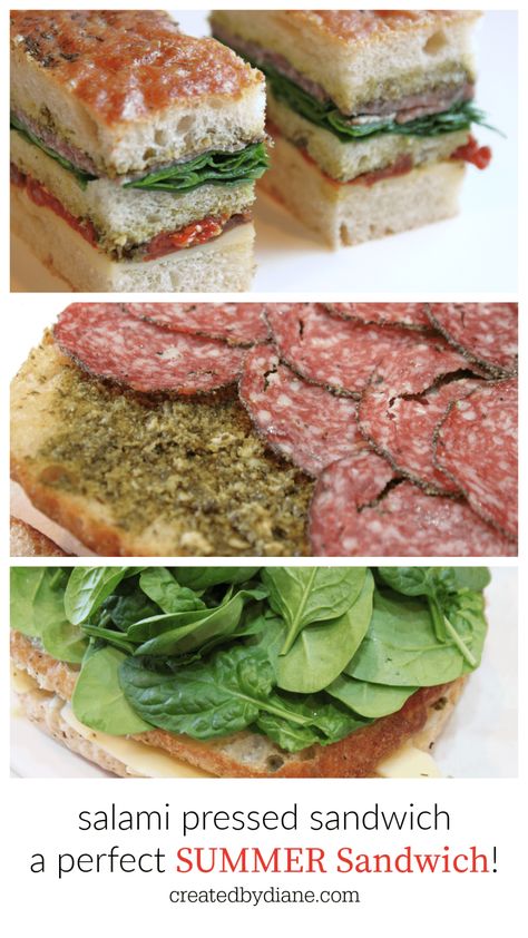 Salami Sandwich Recipes, Handheld Meals, Italian Panini, Jarlsberg Cheese, Italian Sandwiches, Salami Sandwich, Salami Recipes, Sandwiches Grilled, Pesto Spinach