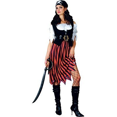 Pirate Family Costumes, Pirate Lady, Pirate Dress Up, Pirate Fancy Dress, Wench Costume, Black Striped Skirt, Pirate Dress, Female Pirate Costume, Ladies Fancy Dress