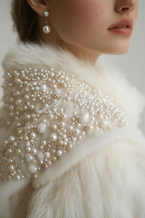 37 Elegant Winter Wedding Cape Design Collections - TastyWeddings Wedding Outerwear, Winter Wedding Cape, Seize The Moment, Elegant Winter Wedding, Faux Fur Stole, Dance Floor Wedding, Cape Designs, Pearl Beading, Wedding Cape