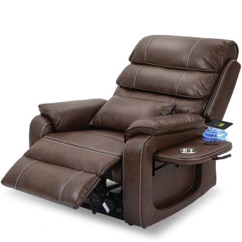 PRICES MAY VARY. Oversized Power Lift Recliner: The lay flat recliner chair is specifically tailored for big and tall People.It is a upgradedd lift recliner chair designed by us after listening to the suggestions and requirements of more than 10000 customers below-the-line.We extended the footrest to solve the problem of foot suspension.Overall size: 38.5"W x 35.4"D x 43.7"H,Footrest length – 18.9".Weight Capacity: 400lbs. Power Lift Assistance: With dual okin motor,the backrest and footrest of Brown Leather Recliner, Lift Chair Recliners, Lift Recliners, Tall People, Zero Gravity Chair, Leather Recliner, Home Cinemas, Tray Table, Power Recliners