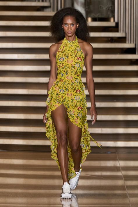 Kim Shui Spring 2025 Ready-to-Wear Collection | Vogue Jordan Chiles, Kim Shui, Downtown Nyc, Black Sheer Dress, Going For Gold, African Design Dresses, Sequin Tank Tops, African Design, New York Fashion Week