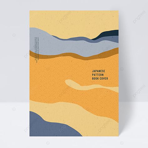 Japanese Style Abstract Geometric Texture Book Cover Yellow Book Cover Design, Collage Book Covers, Textured Book Cover, Abstract Book Cover Design, Geometric Cover Design, Journal Covers Design, Geometric Book Cover, Graphic Book Cover Design, Book Design Inspiration Creative