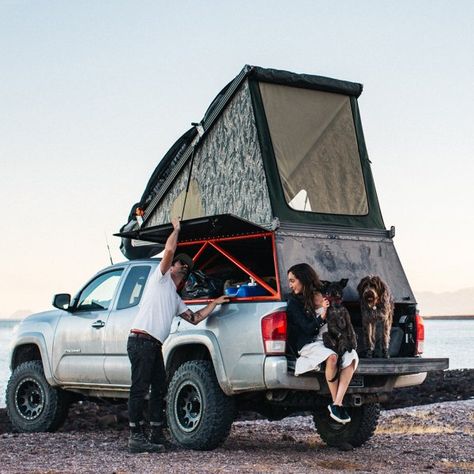 A Better Rooftop Tent That's a Camper, Too | Outside Online Truck Bed Toppers, Overland Camper, Kangoo Camper, Truck Bed Tent, Teardrop Camping, Cargo Trailer Camper, Pickup Camper, Truck Bed Camper, Rooftop Tent