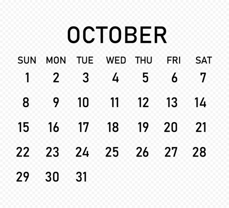 Black Calendar, Calendar Image, October Sun, Calendar Png, July Calendar, February Calendar, August Calendar, November Calendar, October Calendar