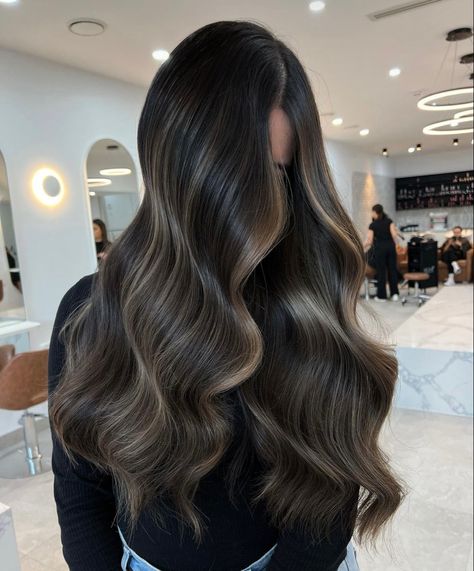 Espresso Highlights, Ghd Waves, Best Fall Hair Colors, Soft Brunette, Dark Brown Hair Balayage, Hair Foils, Ghd Hair, Black Hair Balayage, Brown Hair Looks