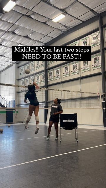 VOLLEYBALL COACHING + DEVELOPMENT on Instagram: "As a middle while in the middle of transition, you were rarely have time to do a full on transition and approach. The power must come from your last two steps and back swing!! #volleyball #volley #volleyballplayer #volleyballgirls #voleibol #pallavolo #volleyballteam #sport #volleyballislife #sports #volleyballlife #beachvolleyball #volleyballgame #volleyballtime #athlete #fitness #training #workout #sports" Middle Blocker Volleyball, Volleyball Coaching, Sports Ideas, Volleyball Workouts, Volleyball Games, Volleyball Training, Volleyball Drills, Sport Volleyball, Coaching Volleyball