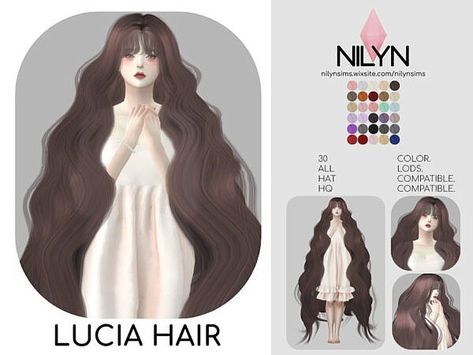 Lucia Hair ~ Nilyn Sims 4 for Sims 4 Unisex Sims 4 Hair, Sims 4 Bjd Cc, Free Hairstyles, Los Sims 4 Mods, Mod Hair, Sims 4 Anime, Pelo Sims, Free Sims 4, Casas The Sims 4