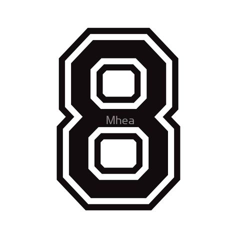 "Number 8 sticker - black and white, college sports font" Stickers by Mhea | Redbubble Number 8 Font, Number 8 Logo, Random Number Generator, Font Sticker, Sport Tattoos, Fonts Tattoo, Jeep Stickers, Random Number, Font Tattoo