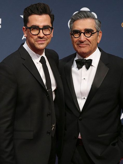 Eugene & Dan Levy Dan Levy, Eugene Levy, Schitt's Creek, Icon X, Schitts Creek, Tom Hiddleston Loki, Gentleman Style, Silver Screen, Father And Son