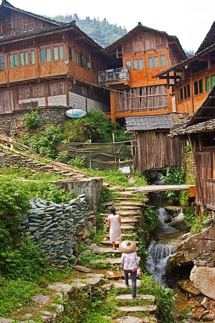 The Village, Longsheng, China China Architecture, Art Chinois, Asian Architecture, Guilin, Vernacular Architecture, Chinese Architecture, China Travel, Hangzhou, Pretty Places