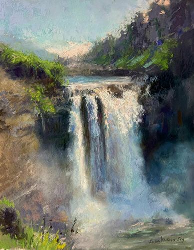 Acrylic Painting Inspiration, Waterfall Pictures, Natural Waterfalls, Sky Art Painting, Waterfall Paintings, Plant Painting, Water Art, Pebble Painting, Diy Canvas Art Painting