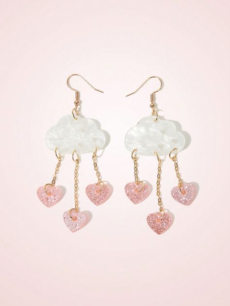 Romantic Valentine's Day Acrylic Kawaii Vintage Cloud Chain Pink Heart Tassel Earrings,Mom,Mother,Mother's Day,Gift Pink    PMMA     Women Fashion Jewelry, size features are:Bust: ,Length: ,Sleeve Length: Heart Tassel, Vintage Kawaii, Kawaii Vintage, Oversized Earrings, Denim Shoulder Bags, Classic Earrings, Purple Tie, Cubic Zirconia Earrings, Estilo Hip Hop