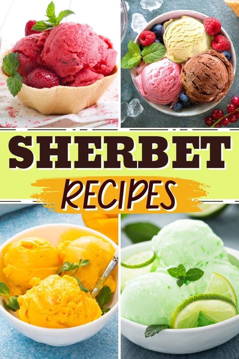 Make these sherbet recipes at home instead of going out for ice cream! From orange to strawberry to lime, you can make all the classic flavors in your own kitchen. Homemade Sherbet Recipes, Homemade Fruit Ice Cream, Orange Sherbet Ice Cream, Homemade Sherbet, Lime Ice Cream Recipe, Homemade Ice Cream Recipes Machine, Sherbet Ice Cream, Sherbet Recipes, Ice Cream Recipes Machine