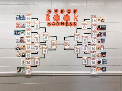 March Madness Reading Challenge, March Madness Book Tournament, March Madness Activities, March Madness Books, March Maddness, Tournament Of Books, March Bulletin Board, March Madness Bracket, March Reading