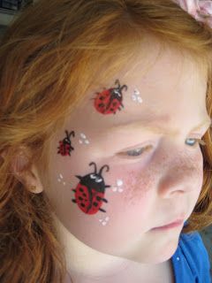 . Ladybug Face Paint, Kids Face Painting Easy, Face Painting For Kids, Easy Face Painting, Easy Face Painting Designs, Maquillage Halloween Simple, Animal Face Paintings, Cheek Art, Girl Face Painting