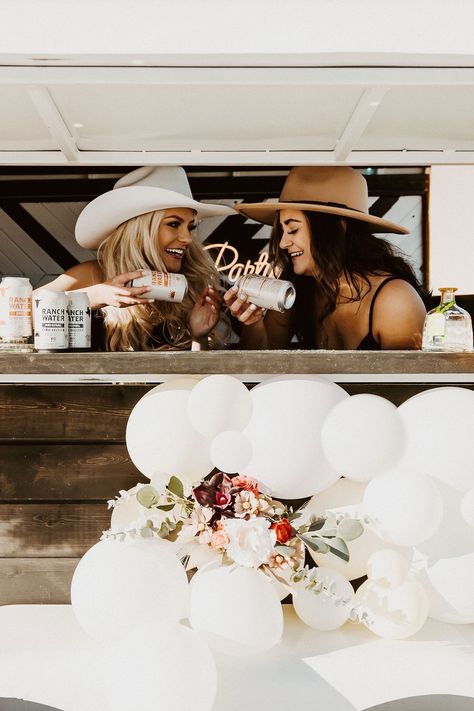 Taylor Rousseau, Cowgirl Bridal Shower, Western Photo Shoots, Western Photoshoot, Boho Cowgirl, Wedding Props, Bar Styling, Bach Party, Mobile Bar