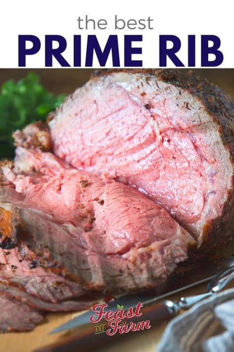 Prime rib sure feels intimidating but it doesn't have to. Use this easy closed oven method to roast yours to perfection. Absolutely the most juicy and flavorful we've ever had. Everyone cleaned their plates and are still talking about it. All the steps are here to help you achieve the best possible prime rib. #primerib #primeribintheoven #howtocookprimerib Prime Rib Roast Recipe Bone In, Bone In Prime Rib, Standing Rib Roast Recipe, Bone In Rib Roast, Best Prime Rib Recipe, Cooking Prime Rib Roast, Slow Roasted Prime Rib, Beef Rib Roast, Prime Rib Roast Recipe