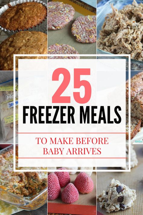 25 Favorite Freezer Meals to Make Before Baby Comes (or ANYTIME!) - Dash Of Evans Pregnancy Freezer Meals, Freezer Ideas, Blueberry Yogurt Muffins, Quick Sandwiches, Quick Pasta Dishes, Yogurt Muffins, Freezable Meals, Make Ahead Freezer Meals, Veggie Lasagna