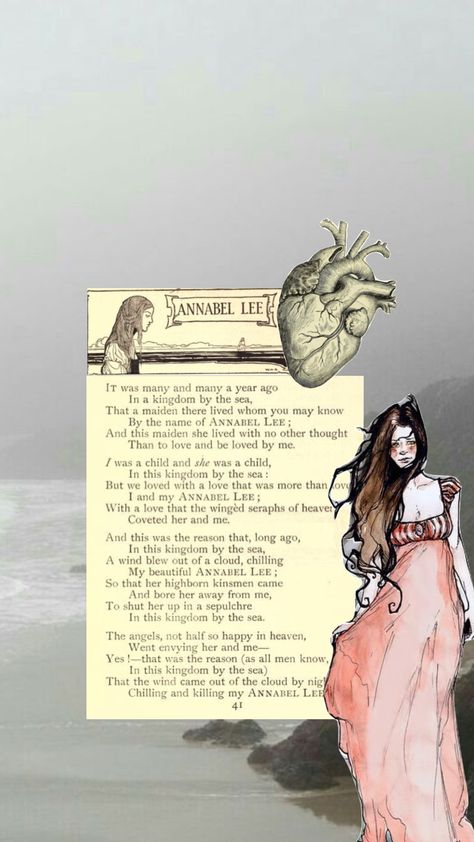 Anabel Lee Poem, Annabel Lee Poem, Annabell Lee, Angels Trumpet, Favorite Poems, Annabel Lee, Keep Walking, Connect With People, Book Aesthetic